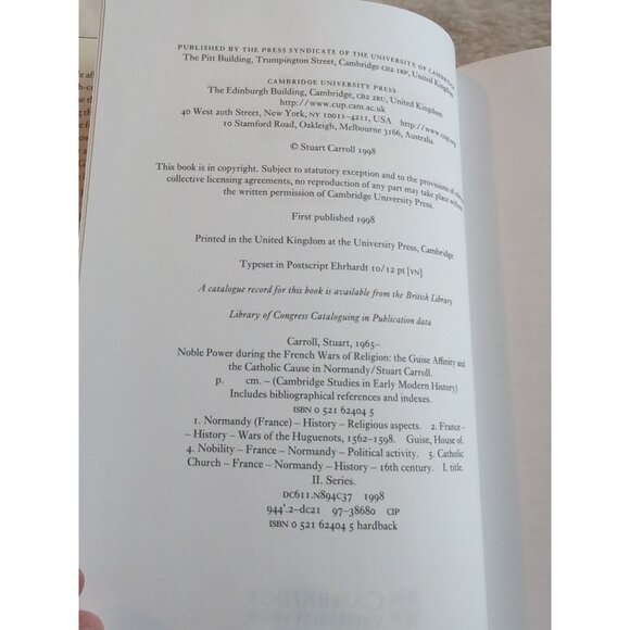 Noble Power during the French Wars of Religion HC DJ 1998 Vtg Stuart Carroll - Picture 4 of 6